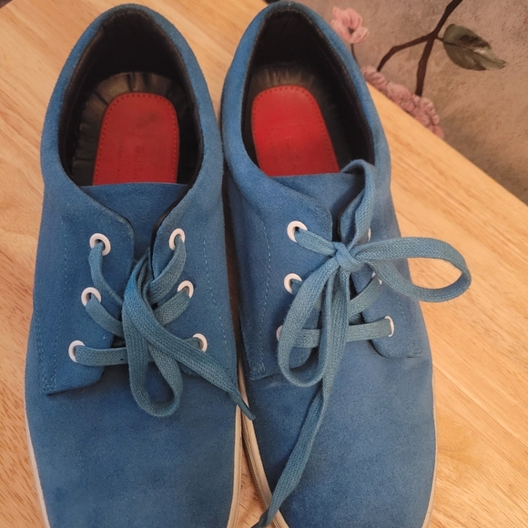 Men's Size 9 Bugatchi Blue Suede‎ Shoes - Picture 2 of 7